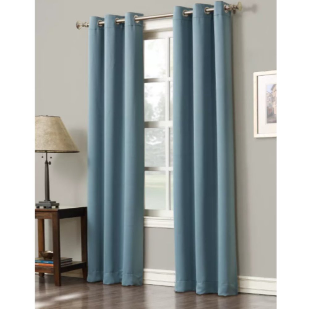 Sun Zero Preston 40" x 84" Grommet Top Blackout Curtain Panel (Mineral)